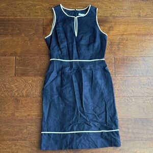 J. Crew Navy Dress with White Accents